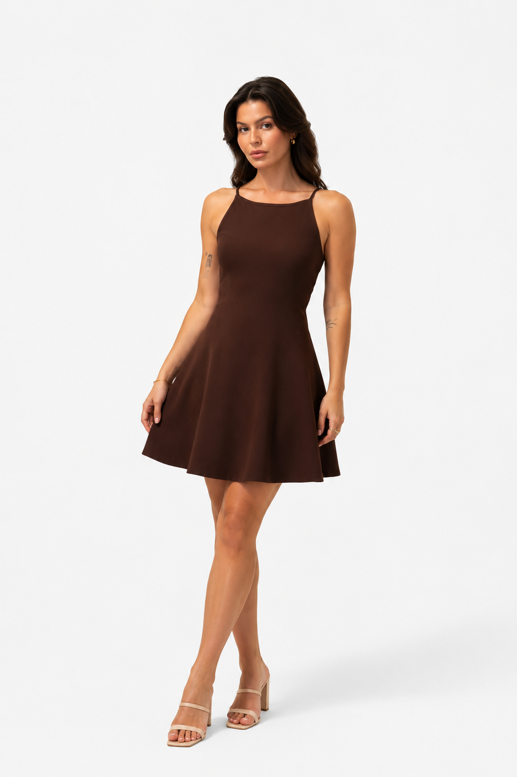 Minikleid A-Linie mit Spaghettiträgern