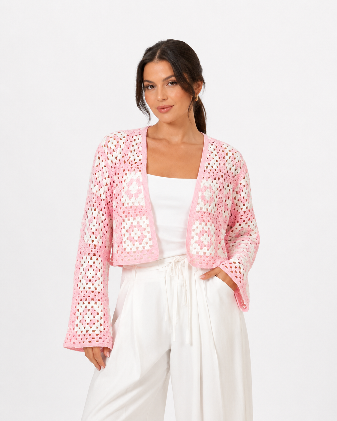 Gehäkelter Patchwork Cardigan