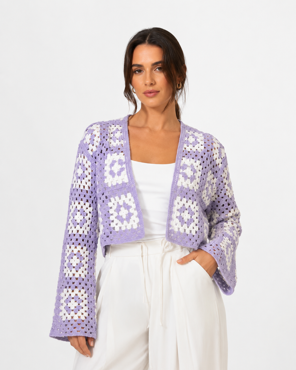 Gehäkelter Patchwork Cardigan